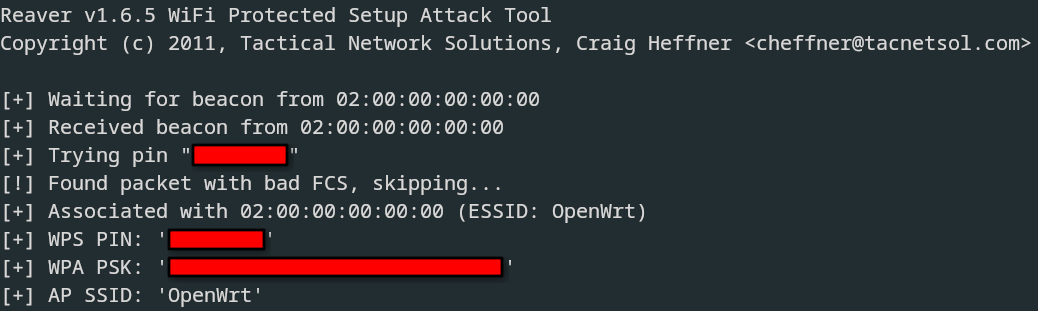 reaver output
